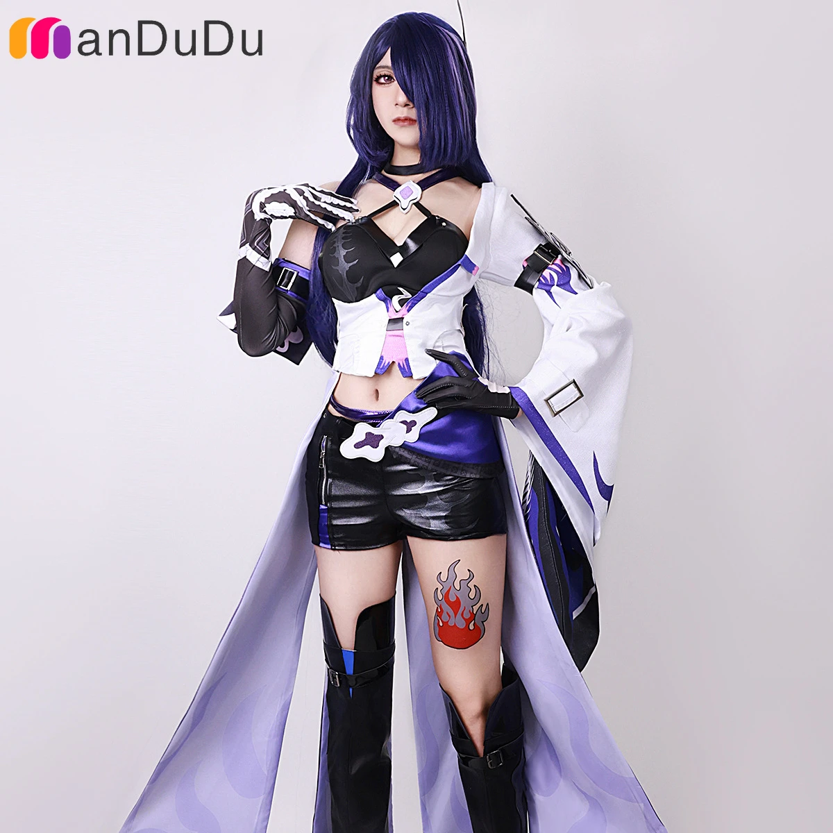 Game Honkai Star Rail Acheron Cosplay Costume Role Play Comic Con Dress Hallowmas Party Wigs Animation Prop