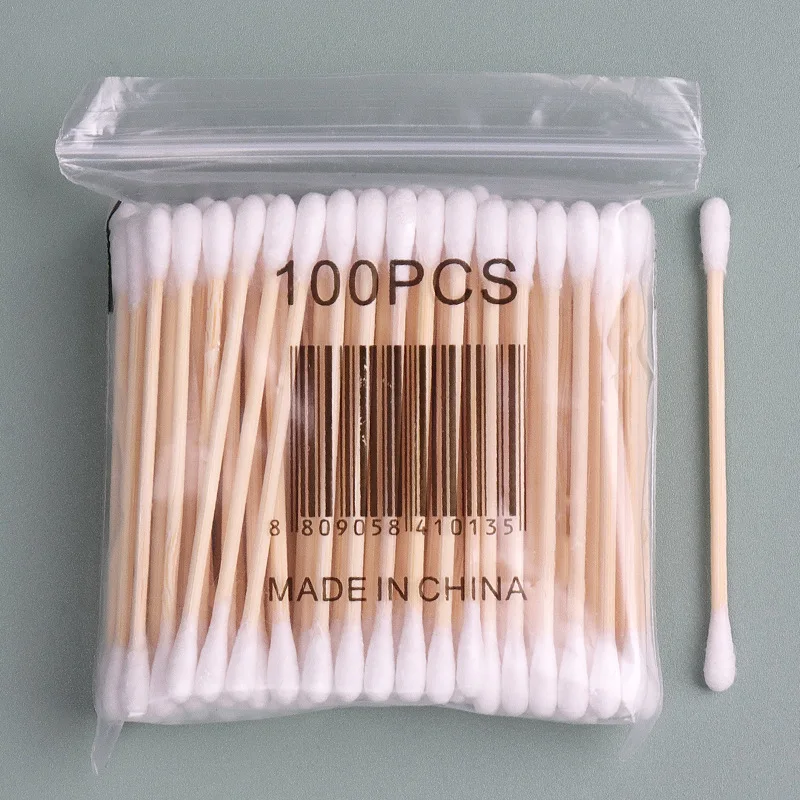 500/1000 pcs Cotton Swabs Double Pointed Cotton Buds Precision Tips With Bamboo Sticks For Personal Nail Art Makeup Tools