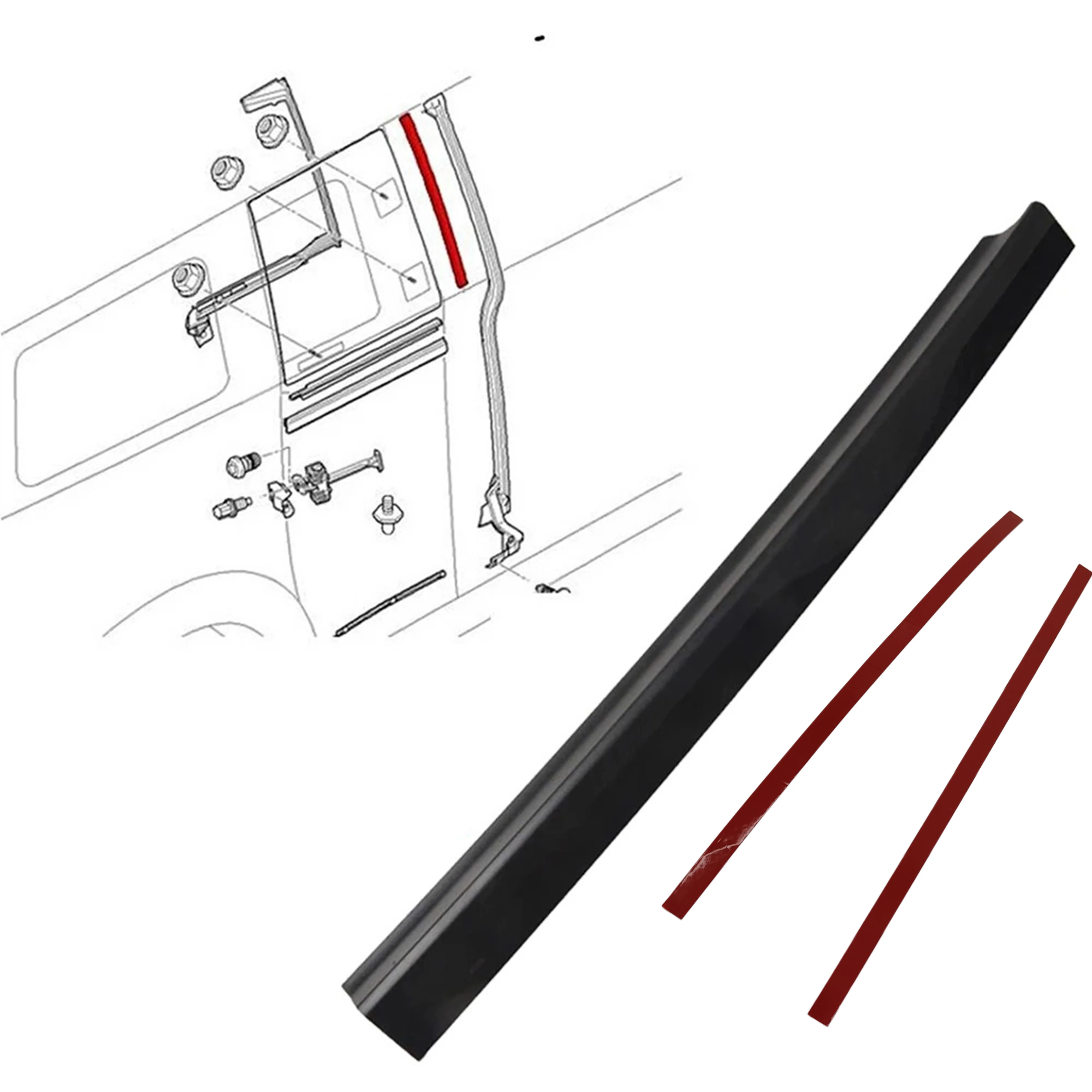 Car Window Door Column B C Pillar Post Cover Trim Sealing Strip Driver Side For Mini Cooper Clubman R55 2007-2015 Self Adhesive
