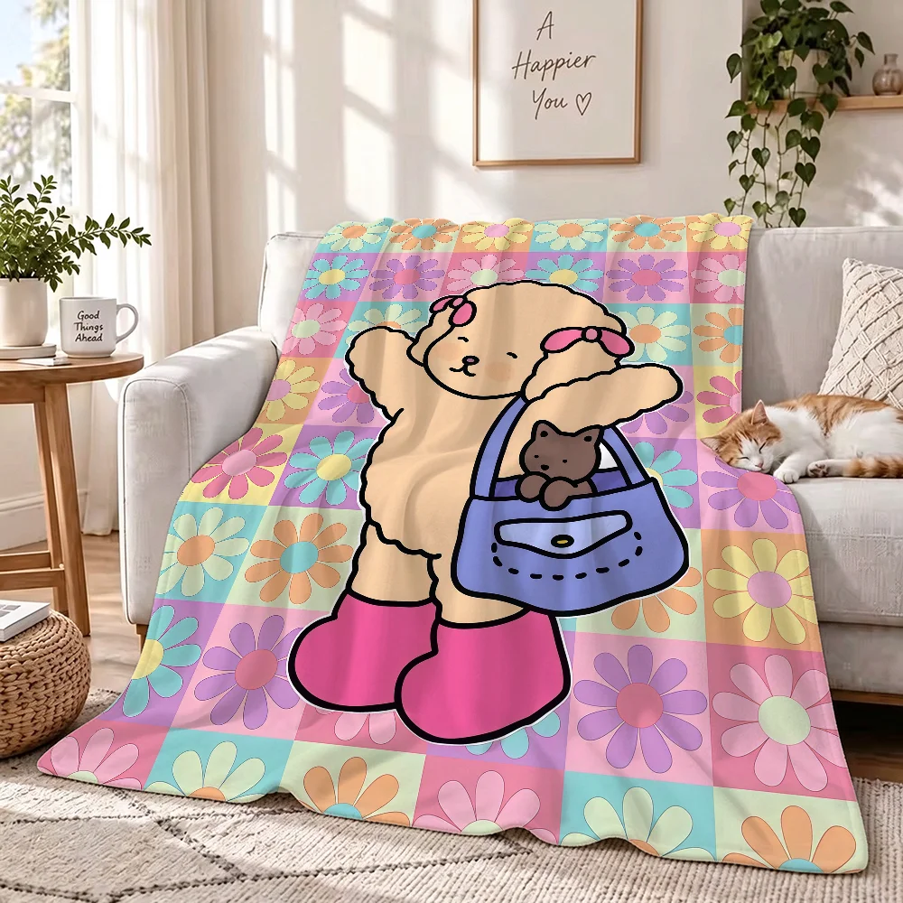 B-Bobbie G-Goods Cute Blanket Soft Skin Friendly And Thick Suitable For Bedroom Living Room Bed Sofa Camping Office Gift