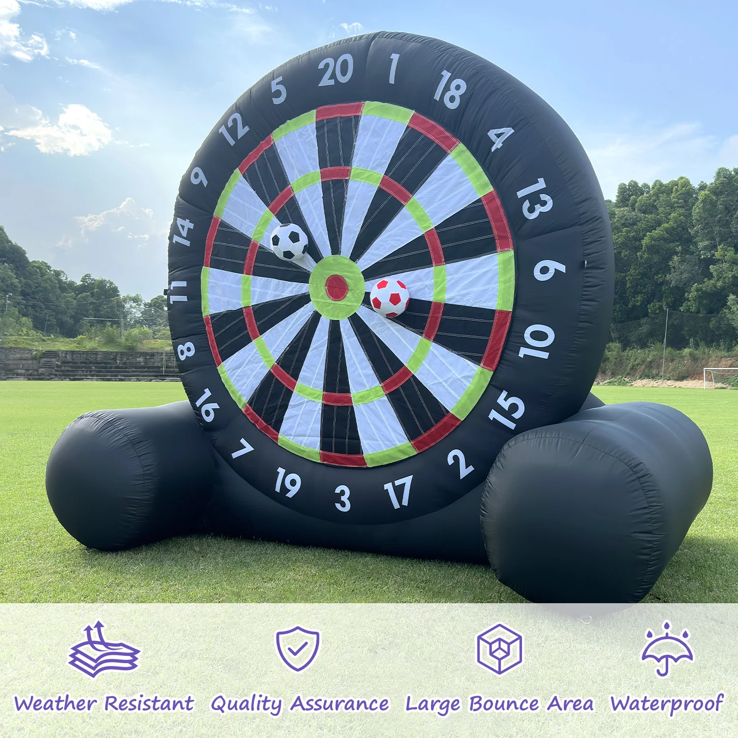 

INFLATABLE 10ft Giant Football Dart Board Inflatable Large Soccer Sport Target Game With 8 Sticky Balls Foot Kick For Adult Kids