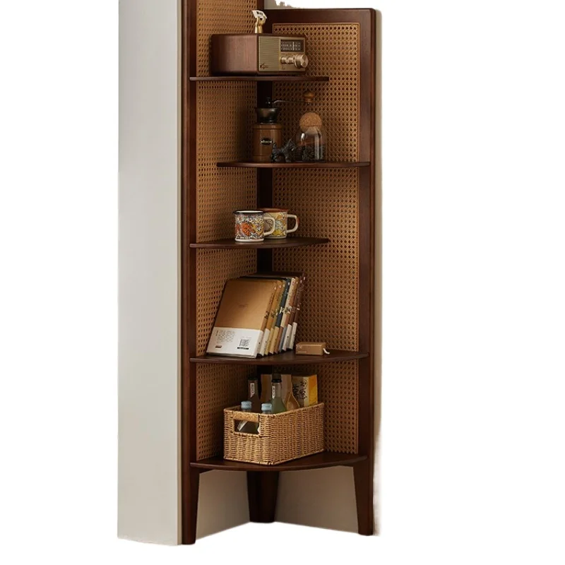 

bedroom floor rack, sundries storage, space utilization, corner storage ra ck, rattan storage rack