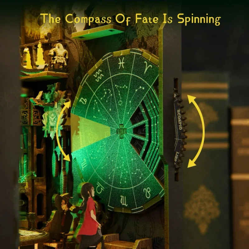 OUZEY Mystical Fortune-Telling Cottage DIY Kit - 3D Wooden Mini House Model with Cards, Creative Craft for Teens