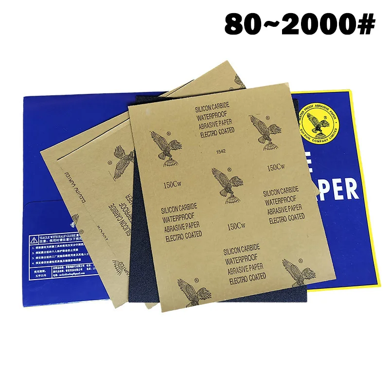 Silicon Carbide Water-Resistant Sandpaper 80~2000 Wet And Dry Dual-use Car Wood Sanding And Polishing  Grinding Tools 230x280 mm