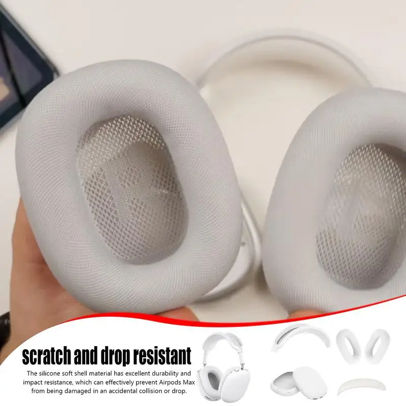 Ear Pad Case Sleeve Silicone Anti-Scratch Ear Cups Sleeve Protective Silicone Sleeves Portable Impact Resistant Headphones