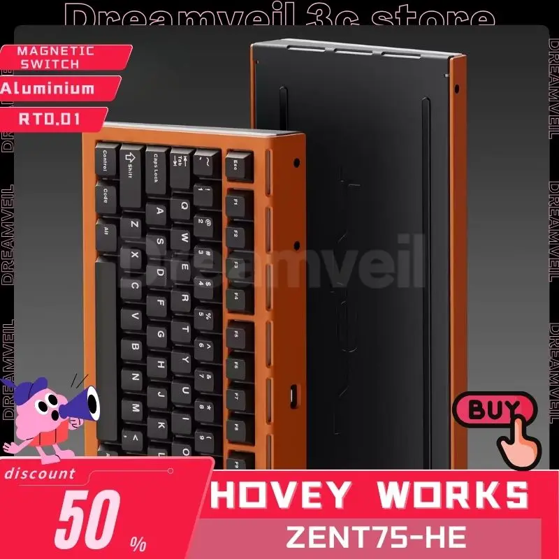 HOVEY WORKS ZENT75-HE Magnetic Switch RGB RT0.01 Mechanical Keyboard Magnetic Jade Pro Esports Gamer PC Gaming Keyboard Gifts