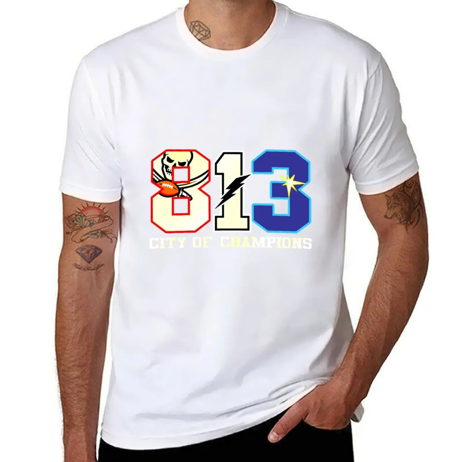 

813 w-Inners bucs Bolts Rays City of Champions T-Shirt t shirts for man pack cotton t shirt for man 100 percent cotton T-Shirt
