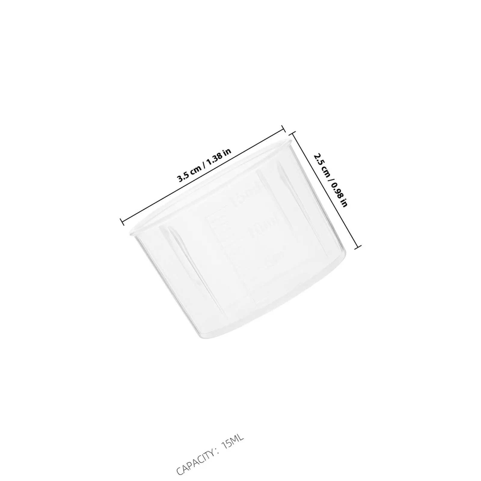 10Pcs Transparent Plastic Measuring Cups Graduated Beakers 15Ml Clear Liquid Containers for Lab Cups Reusable