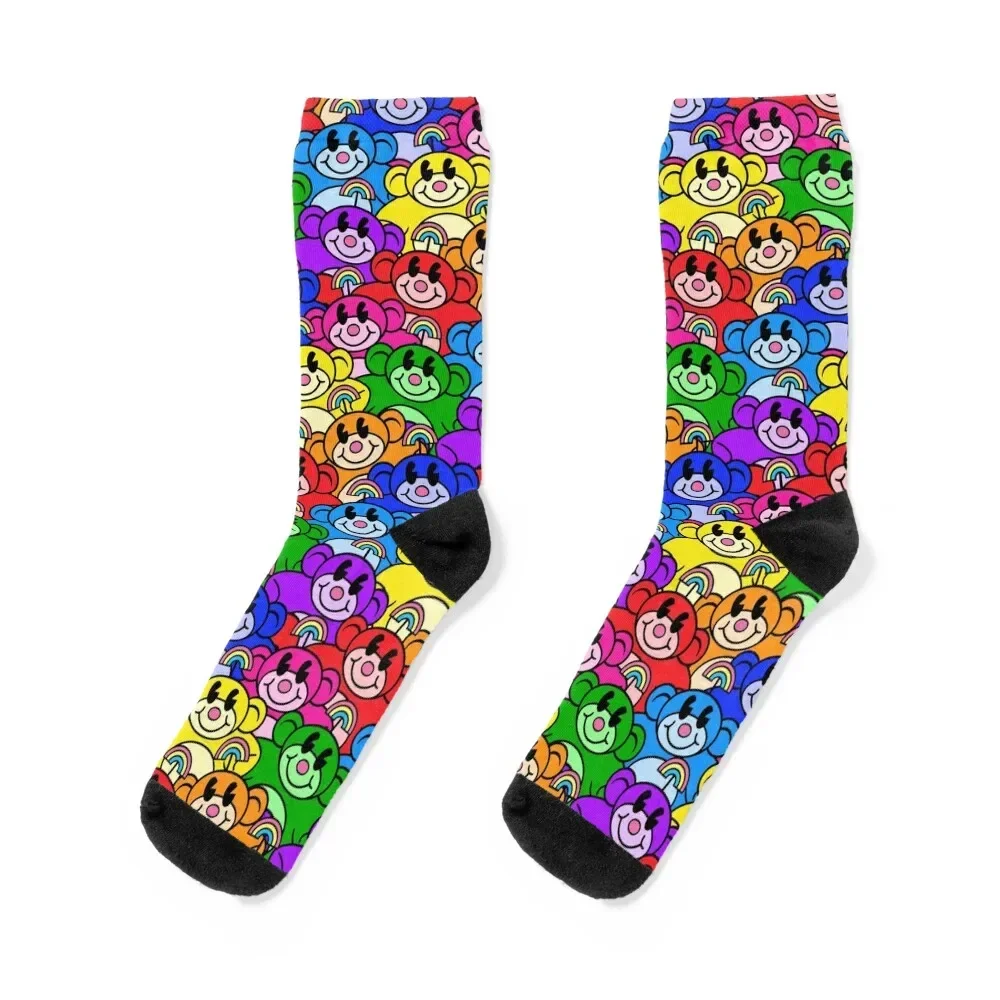 

Rainbow Monkeys Socks colored anime custom Stockings compression Woman Socks Men's
