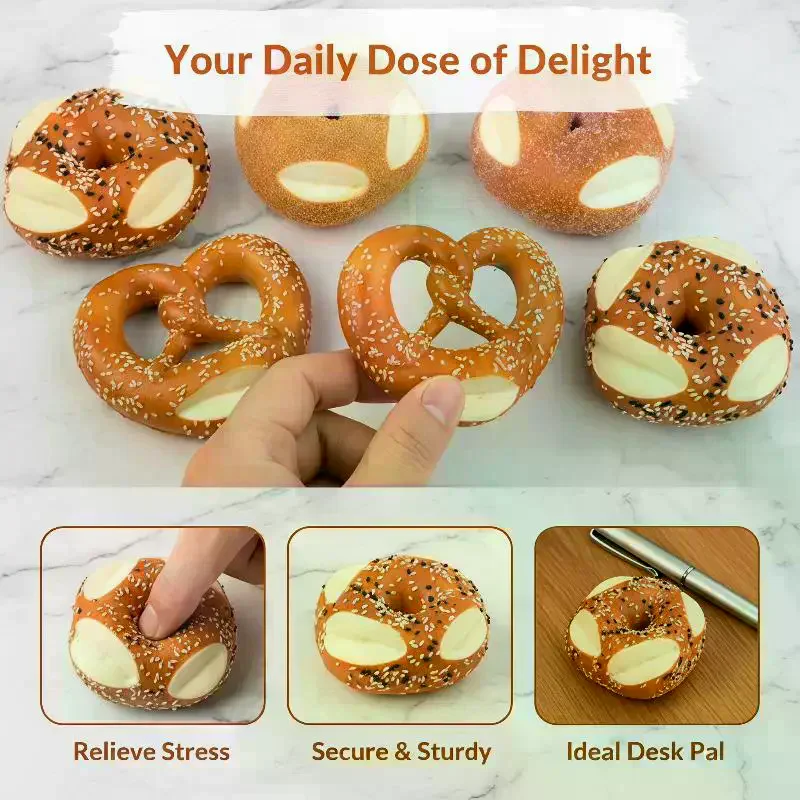 Cute Simulation Pretzel Squishy Slow Rising Toy Soft Squeeze Anti Stress Fidget for Holiday Gift Giving