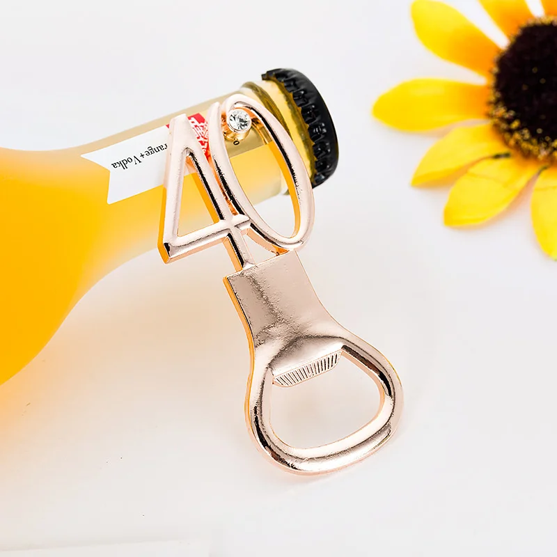 

60PCS Party Gift Golden 40 Digital Bottle Opener Activity Gift Beer Opener
