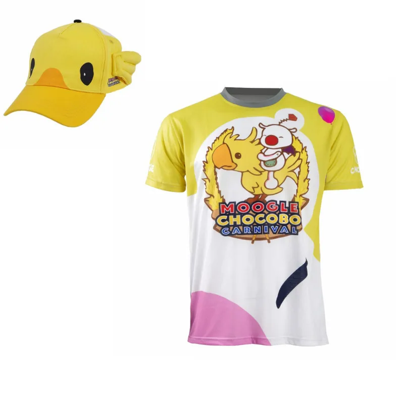 FF15 Moogle Chocobo T-shirt Final Fantasy XV Noctis Lucis Caelum t shirt Hat Costume Carnival Men Short Sleeve Shirt Cosplay Tee