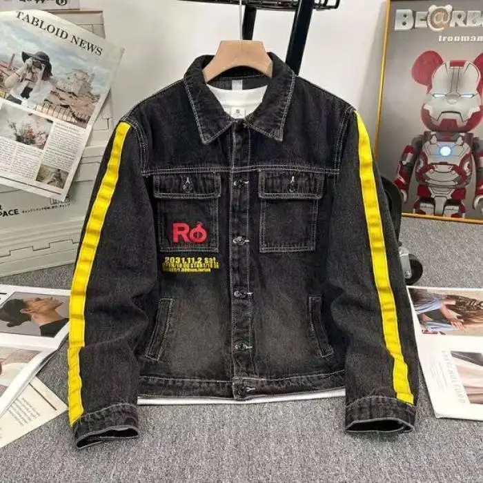 

Повседневная свободная мужская одежда Jaet Trendy Street Sle с гонконгским вкусом, весенне-осенняя верхняя одежда, длинный све, полиэстер