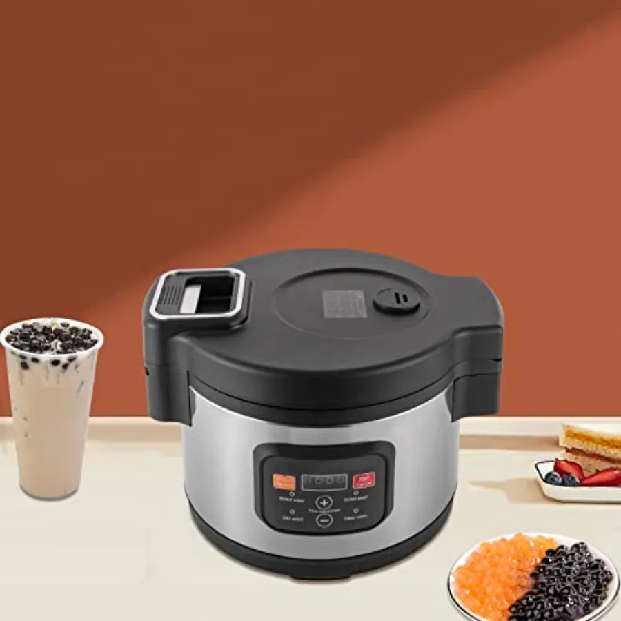 Commercial 12L Automatic Boba Cooker Pearl Pot 110V Non-Stick Tapioca Pearl Cooker with Touchscreen High-Efficiency Pearl Maker