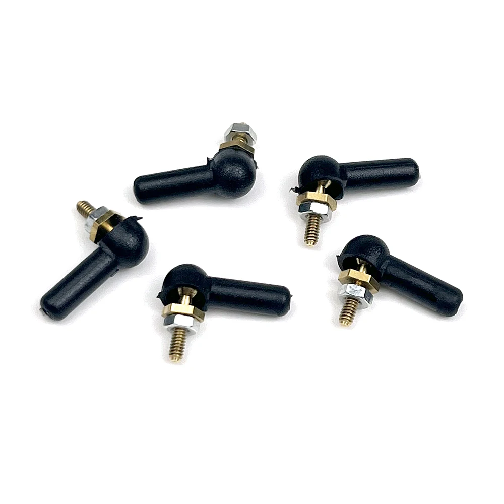 5PC M2 M3 Ball Joint 2mm 3mm Black Linkage Rod Ball Head Connector L16/17mm Rod End for DIY RC Gasoline Boat Servo Spare Parts