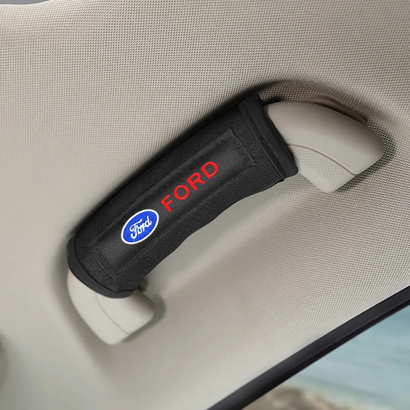 Cubierta protectora de felpa para manija de techo interior de coche, accesorios para Ford Ranger Mondeo Focus Kuga Mustang Fusion Esco