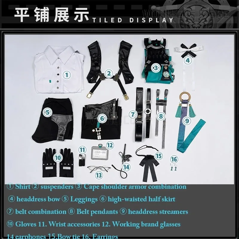 فستان تنكري من Game Zenless Zone Zero Cos Tsukishiro Yanagi شعر مستعار وردي Eridu لحفلات الهالوين للنساء Propsa؛ 6'x,9;y'