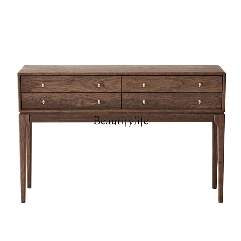 

Black Walnut Wood Entrance Table Locker Aisle Sideboard Cabinet Length Several Table High Foot Cabinet