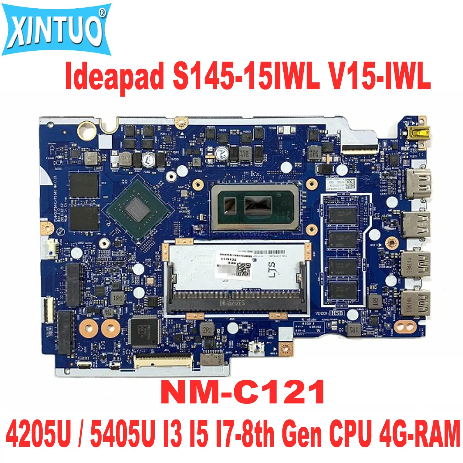 

FV440 FS441 FS540 NM-C121 For Lenovo Ideapad S145-15IWL V15-IWL Laptop Motherboard 4205U / 5405U I3 I5 I7-8th Gen CPU 4G-RAM