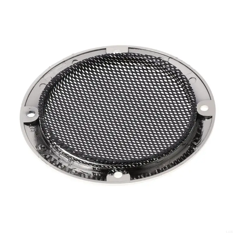 

L41E 2 Pcs 3" inch Black o Speaker Cover Decorative Circle Metal Mesh Grille