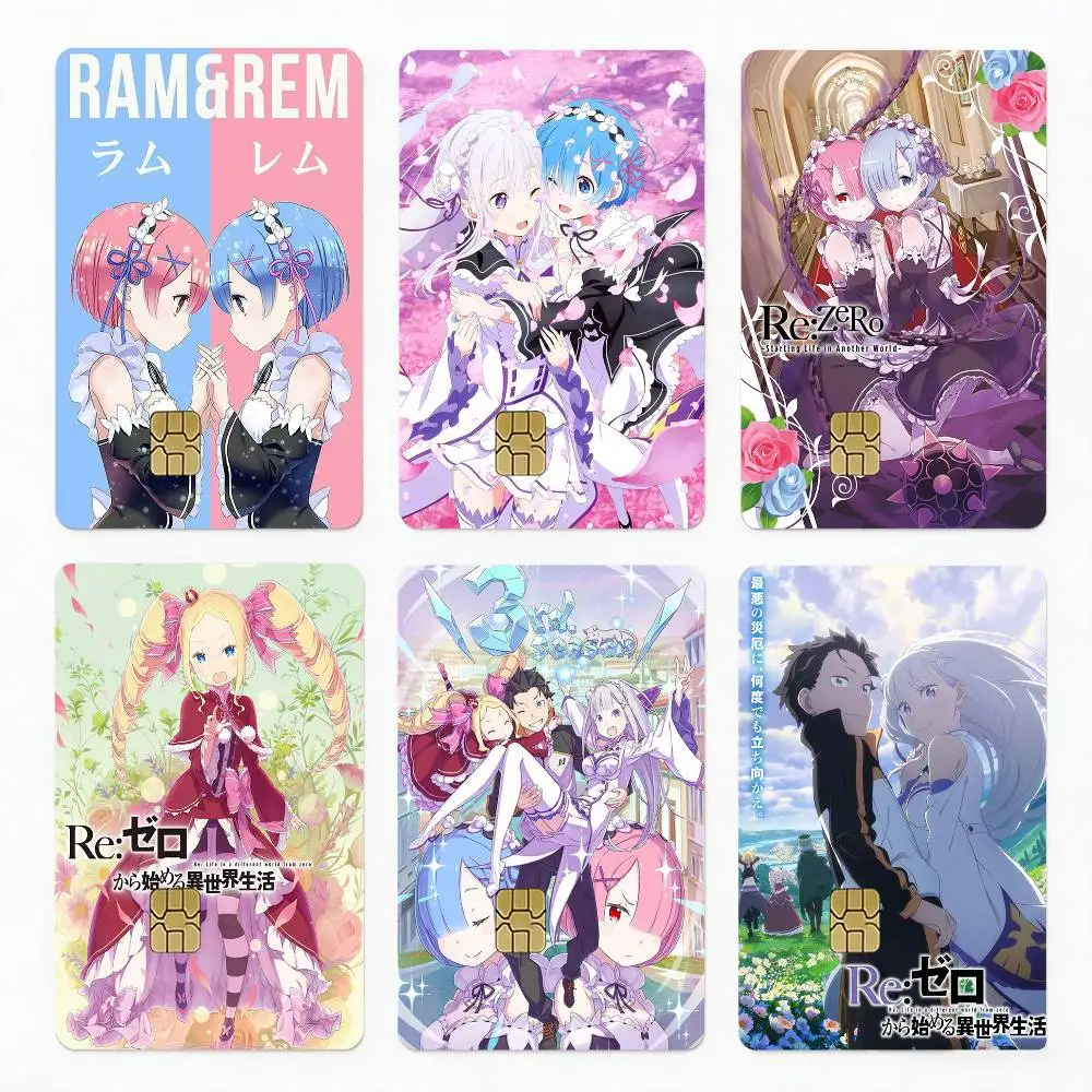 Re ZERO Starting Life in Another World 4pcs 1Set Film Skin for Debit Credit Bank Visa Card Decal Cover
