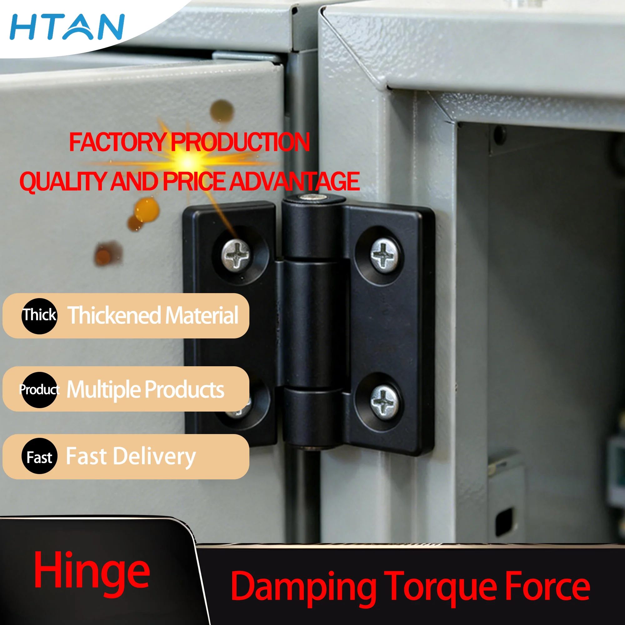 Zinc Alloy Damping Hinge for Electrical Cabinets Computer Monitors Medical Equipment - Smooth Torque Free Movement