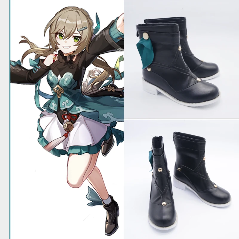 

Honkai: Star Rail Qing Que Role Play Shoes Women High Heels Boots Halloween PU Character Shoes