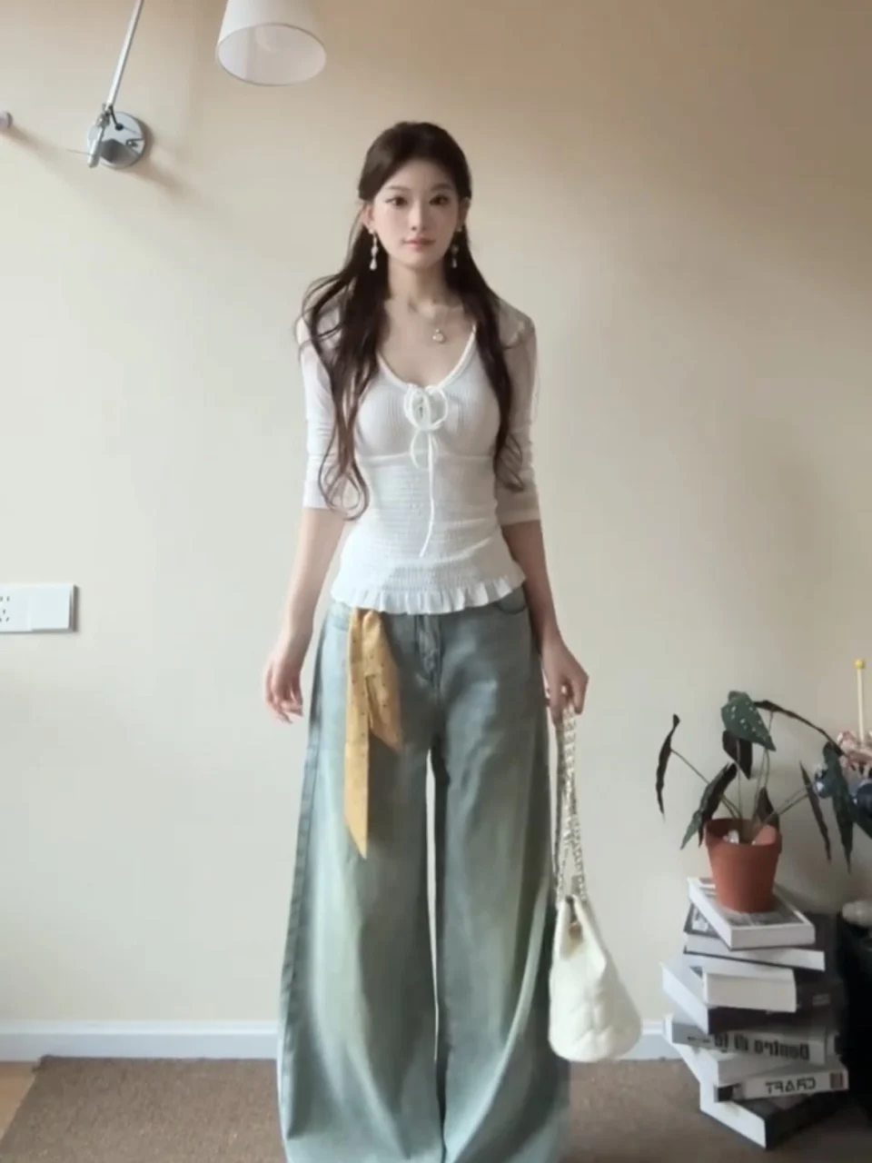 Koreański sweter z dzianiny, długi rękaw, damski, na wczesną jesień, wyszukany, czysta pożądanie, styl spicy girl, podkreślający talię, ort irt