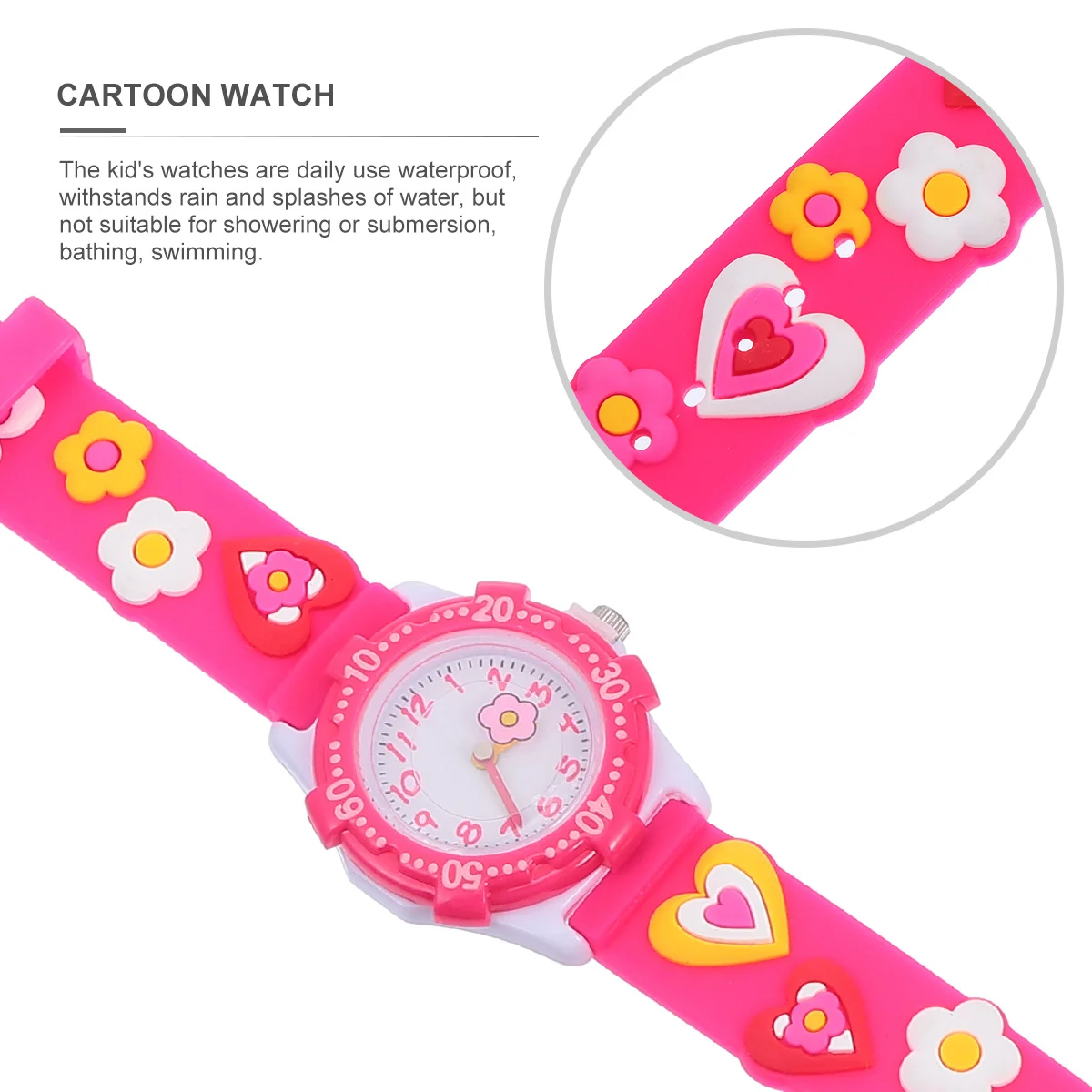 Kids Cartoon Flower Wristwatch Durable Adjustable Strap Waterproof Children Watch Casual School Gift Kids Watch