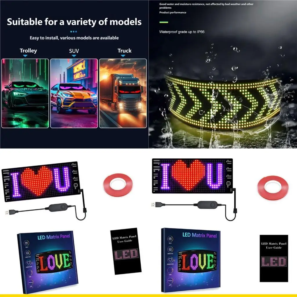 SZCH Innovative Car LED Display Board With Multiple Hues And Strong Adhesive For Visibility