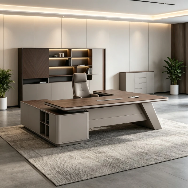 T*-Luxury-luxury executive desk, office desk with simple and modern chair and table set, director's large-sized*-