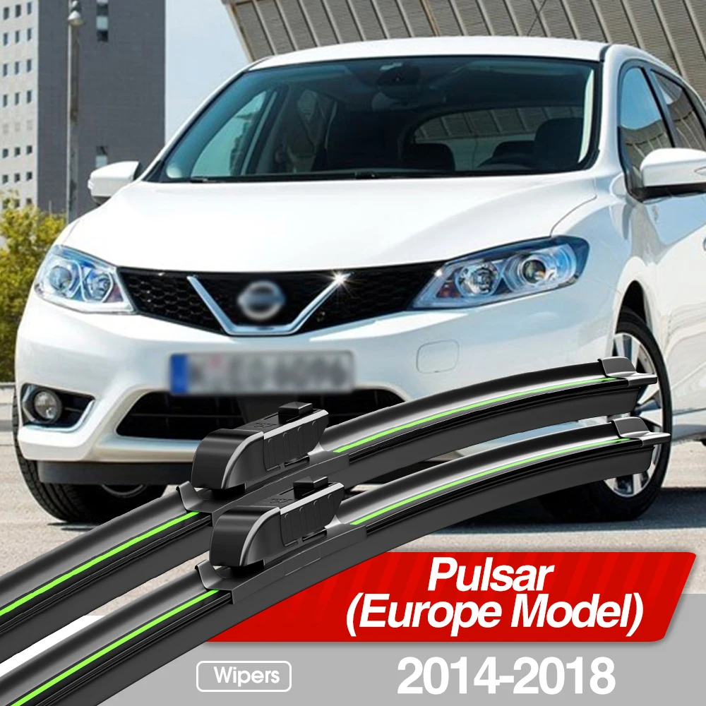 For Nissan Pulsar C13 (Europe Model) 2014-2018 Front Windshield Wiper Blades 2pcs Windscreen Window Accessories 2015 2016 2017