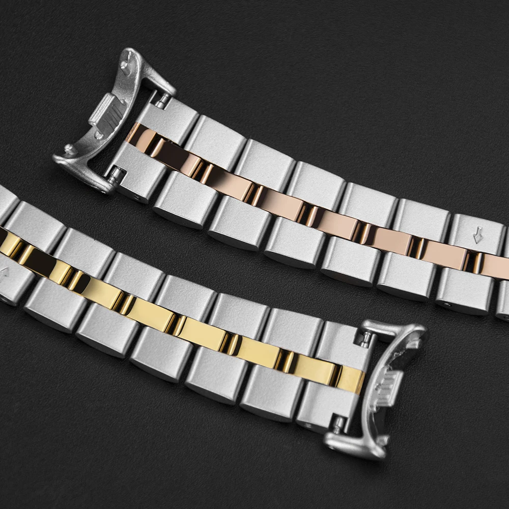 MiBand 10 حزام ل Mi Band 10 9 8 معصمه ل Mi Band 9 سوار الفولاذ المقاوم للصدأ حزام (استيك) ساعة ل Xiaomi Mi Band 8 الأشرطة المعدنية