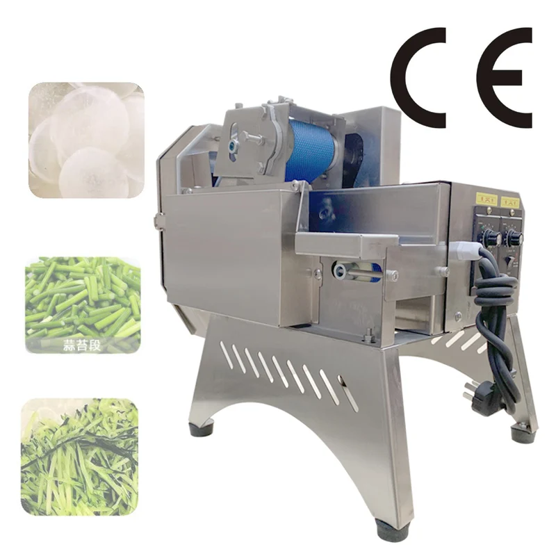 220v Commercial Electric Vegetable Cutter Machine Kitchen Stainless Steel Rotate Slicer Cut Into Segments Potato Fries Cutting M
