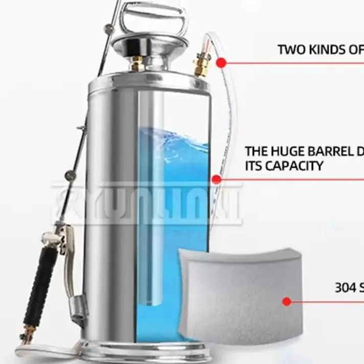 

Watering Sprayer 4~12L Stainless Steel Thickened Manual Air Pressure Acid Alkali Resistant Car Cleaning/Garden Watering