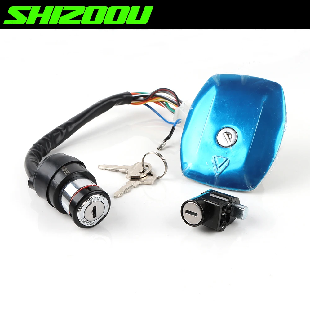 Motorcycle lgntion lock set Ignition Switch Fuel Tank Cap Lock For Haojue Suzuki AX100  AX 100 Lock Set