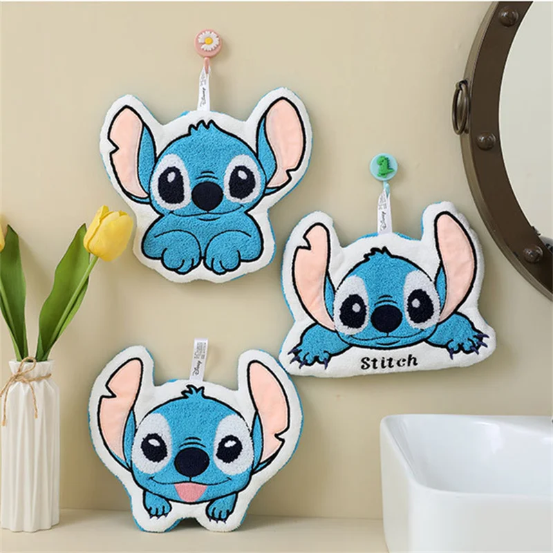 Stitch Cute Cartoon Hand Towel Lilo and Stitch Anime Figures Water Uptake Quick Drying Wipe Multifunctional Towel Coaster