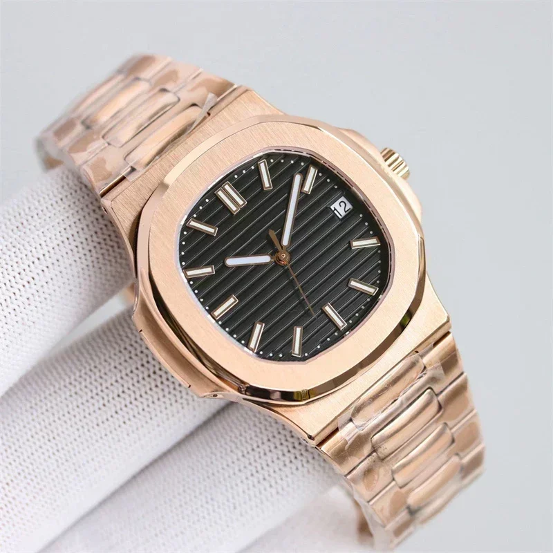 Top Quality Automatic Watch for Men Mechanical Watches 5711 Nautilus Stainless Steel Business Rose Gold Black Blue Luminous