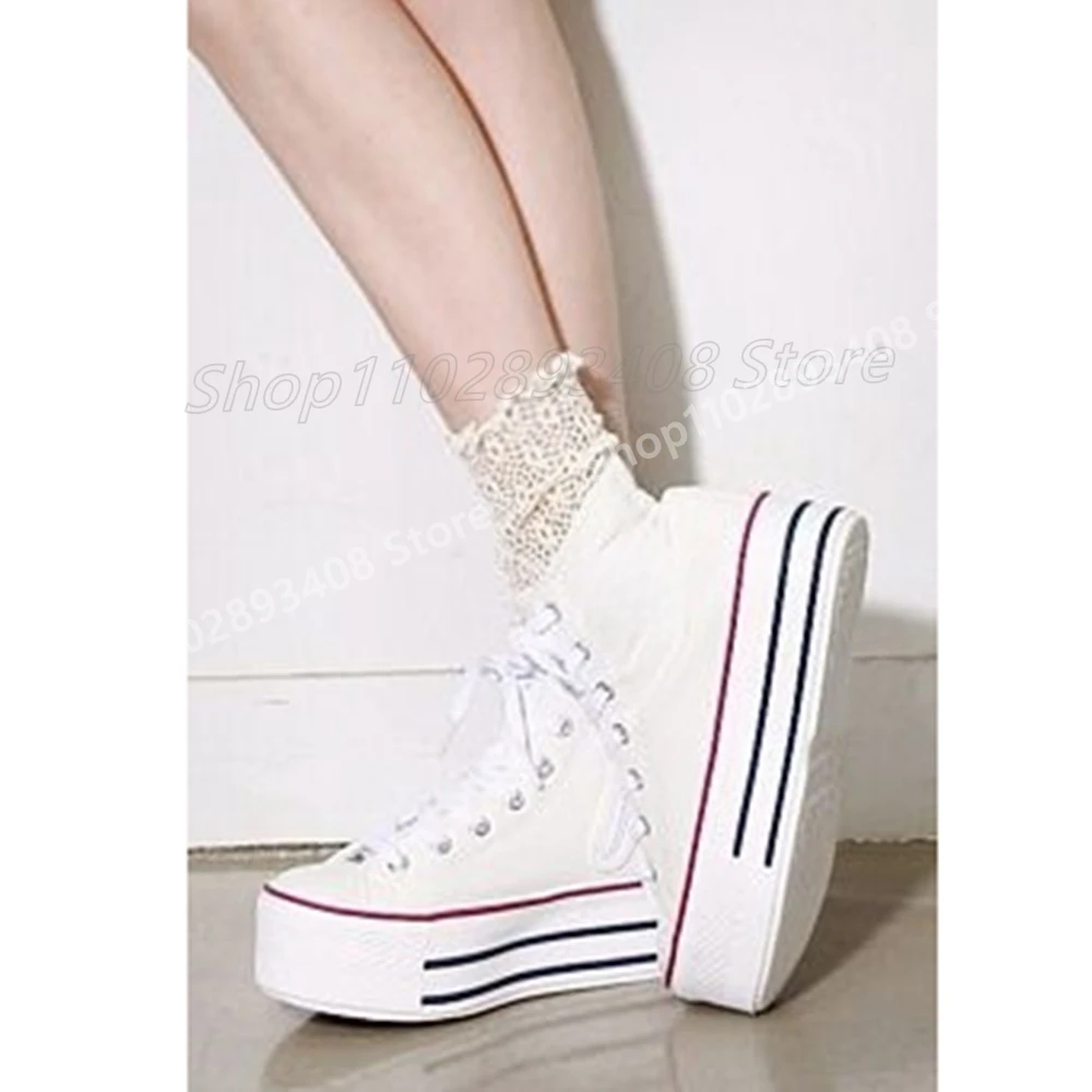 أحمر رياضي نمط سميك سوليد مضخات مثير الضحلة جولة تو عادية الصليب تعادل حجم كبير أحذية النساء الموضة 2025 الربيع الفقرة Mujere