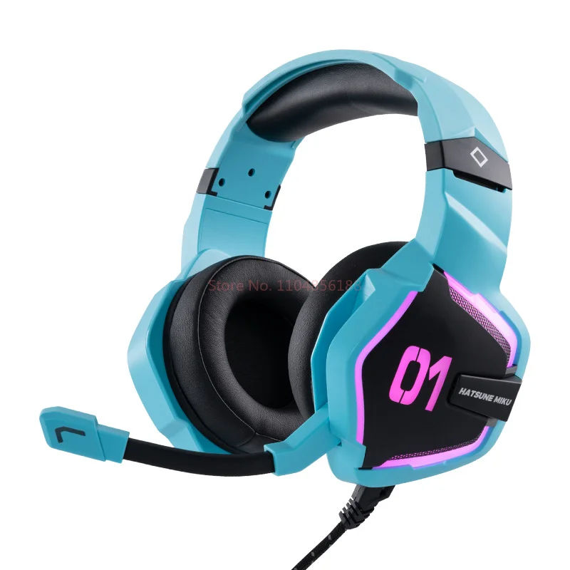 Nouveau Moeyu Hatsune Miku Esports coeur série Anime Esports casque mécanicien Surround son filaire casque cadeau de noël