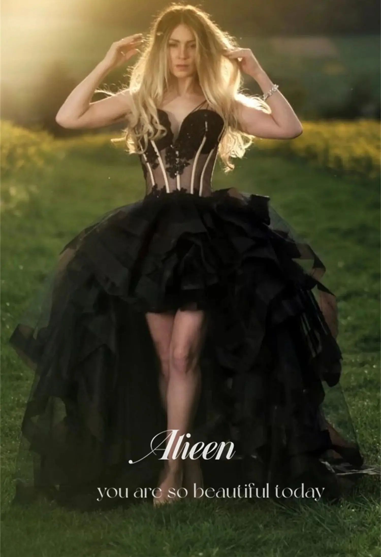 Aileen Galajurken Elegante avondfeestjurken Dames 2024 Zwarte trouwjurk Aangepaste Tutu Speciale gelegenheden Damesgala