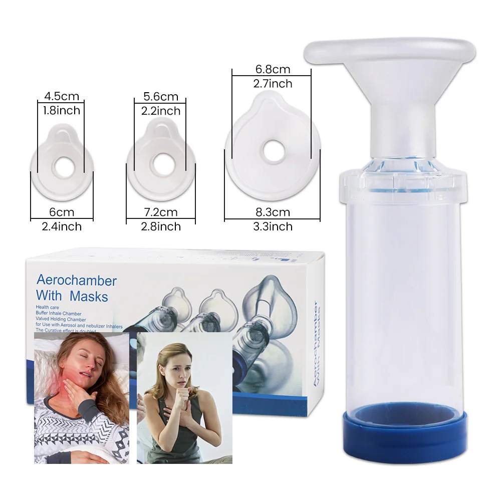 Children Adult Inhalator Spacer Drum Suction Spacer Device Asthma Inhalation Mask Home Air Compressed Nebulizer Tank Health Care