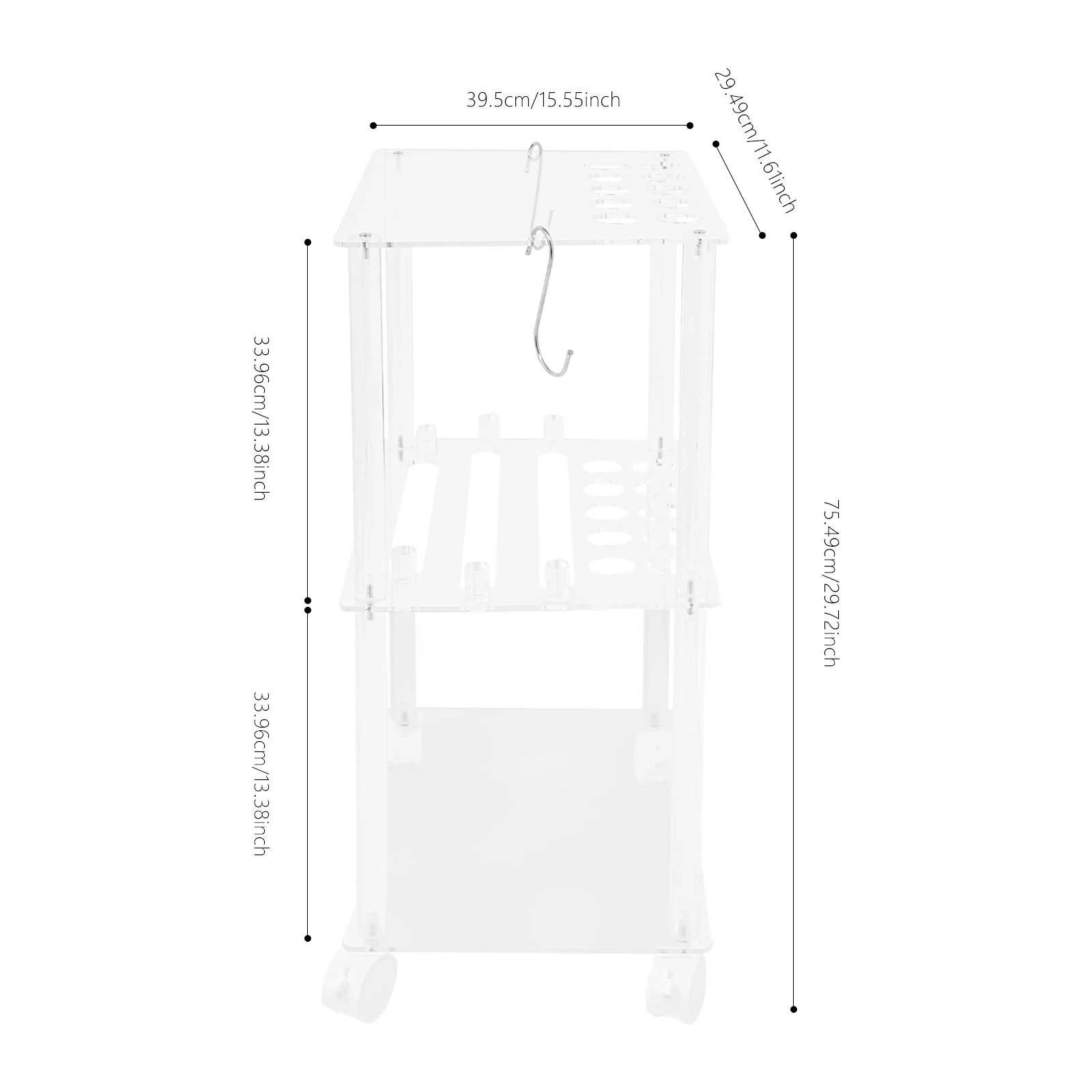 

Clear Pool Stick Holder, Floor Stand Pool Cue Rack, 3 Tiers 10-hole Pool Cue Holder for Clubs, Billiard Rooms, Sports Venues