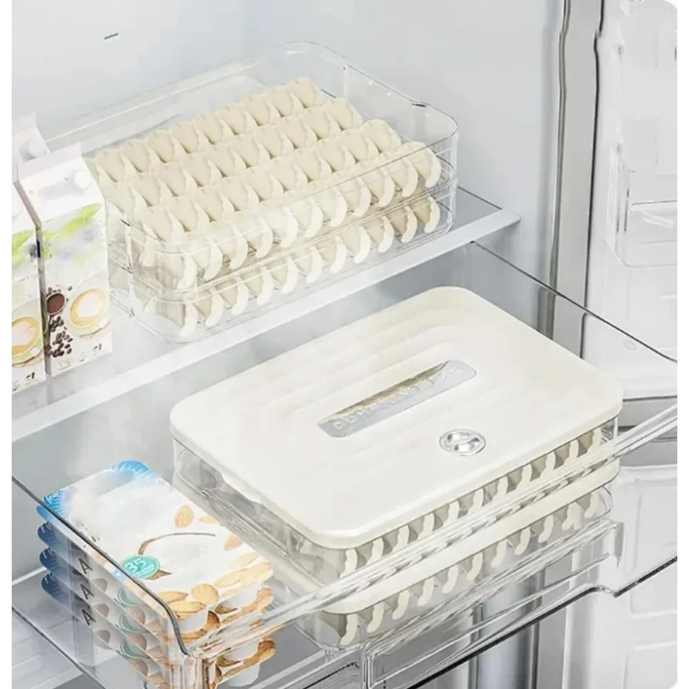 2024Household Dumpling Quick Freezing Fresh-Keeping Box Freezing Storage Box Refrigerator Frozen Dumpling Multi-Layer Wonton Box