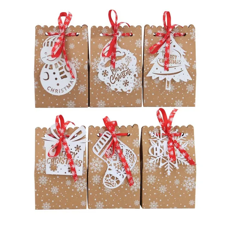 8/12/24pcs Christmas Gift Bags- Festive Calendar Paper Bags, Assorted Holiday Designs- Perfect For Wrapping Presents & Gifting