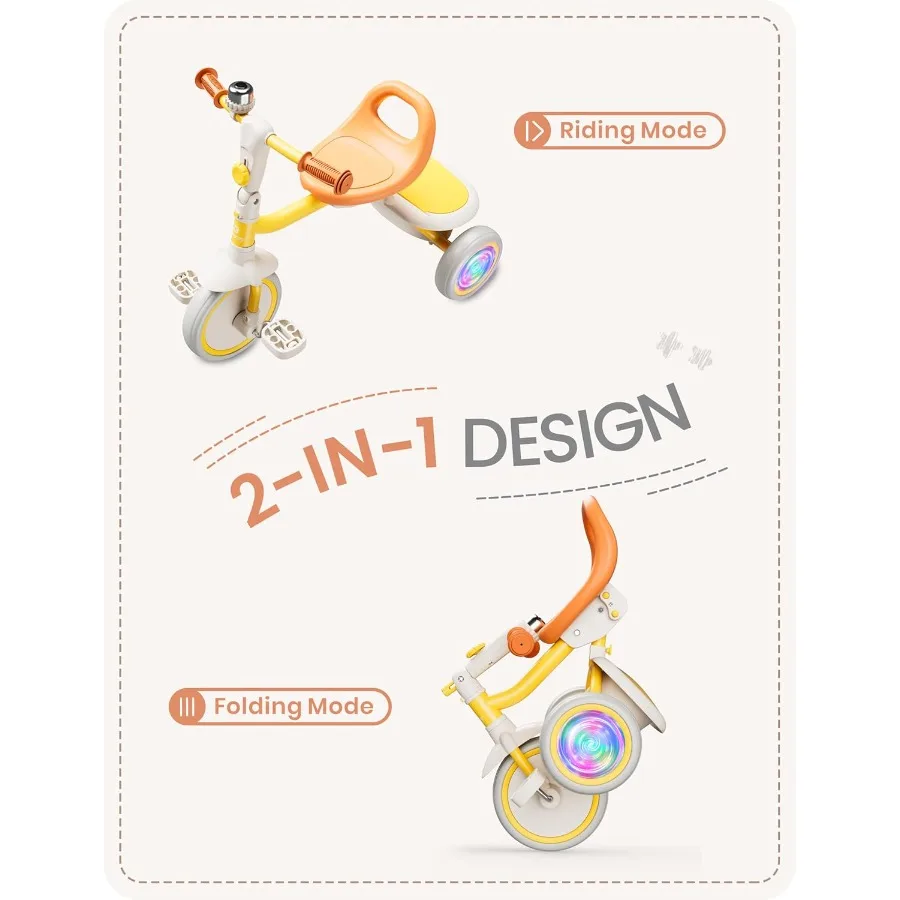 カラフルな照明付き幼児用三輪車（18ヶ月～5歳向け）、ベル付き幼児用自転車、子供用三輪車、2～5歳のお子様へのプレゼント