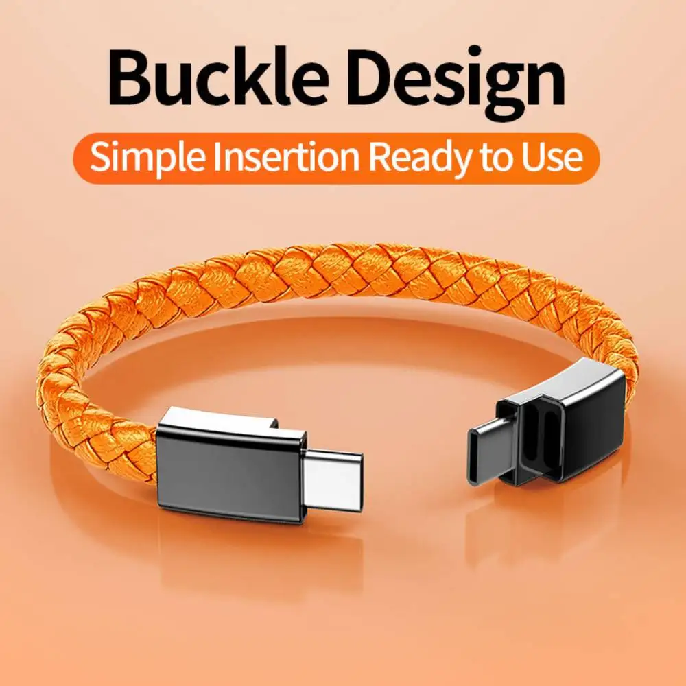 USB-C zu USB-C Armband USB-Kabel Typ C Tragbares Schnellladekabel Armband für iPhone 15 16 Samsung Huawei Xiaomi Kurzes Kabel