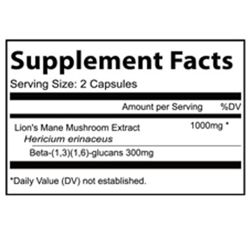 Lion Mane Mushroom Extract Capsules - Monkey Head Mushroom Contains Β - Glucan, Immune Support Supplement view 2