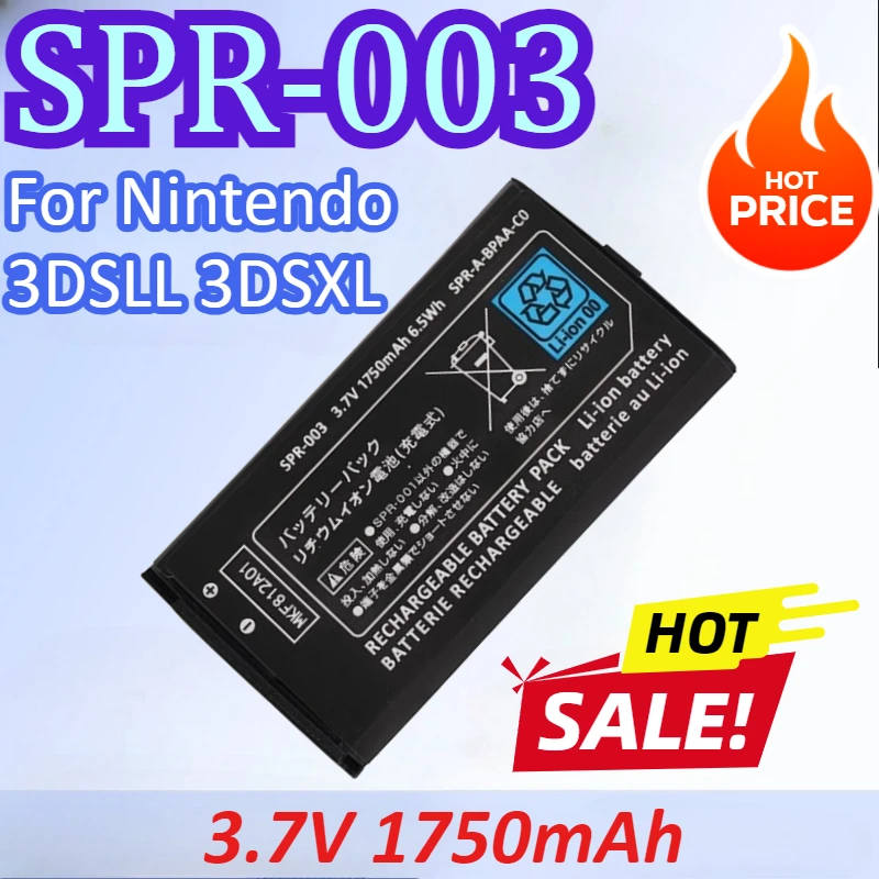 

SPR-003 3.7V 1750mAh Rechargeable Lithium Game Console Battery For Nintendo 3DSLL 3DSXL High Quality Rechargeable Battery