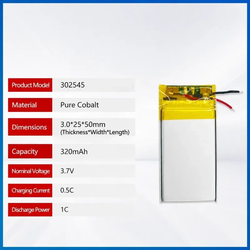 for Universal Bluetooth Keyboard 302545 Polymer Lithium Battery Cell Pure Cobalt Rechargeable Li-ion Battery Pack Wholesale